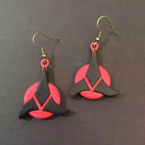 Klingon Imperial Trefoil Earrings 3D print model