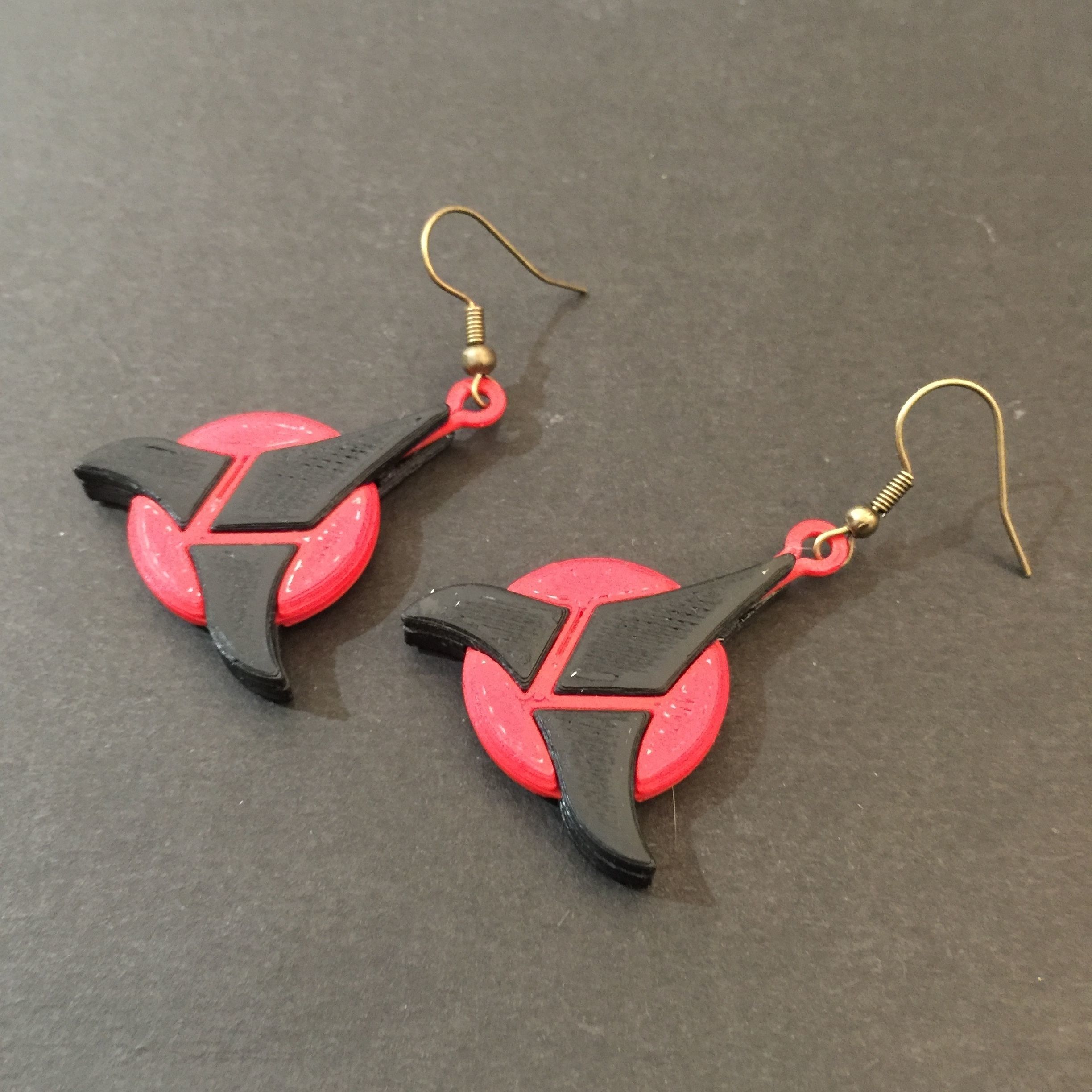 Klingon Imperial Trefoil Earrings 3D print model_1