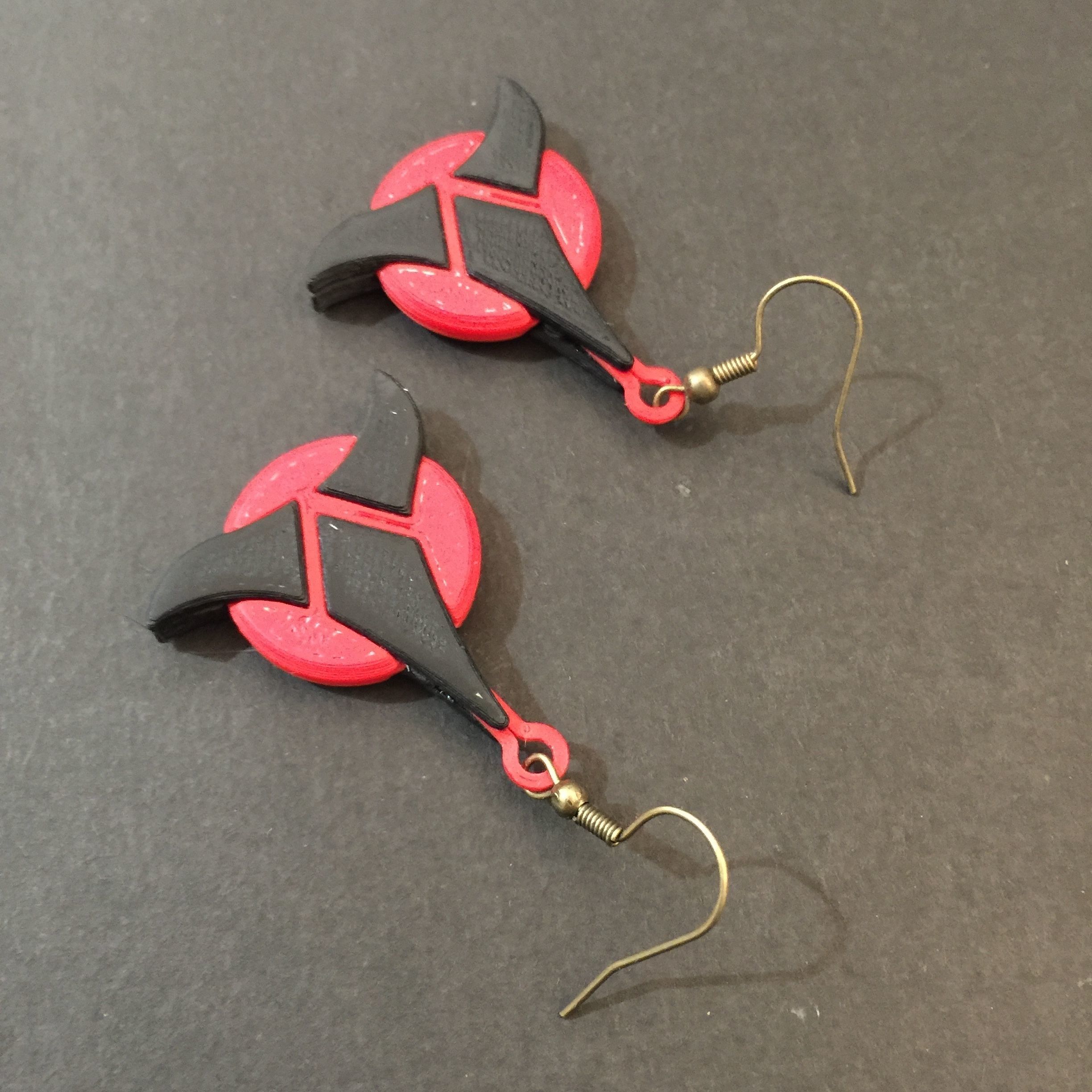 Klingon Imperial Trefoil Earrings 3D print model_2