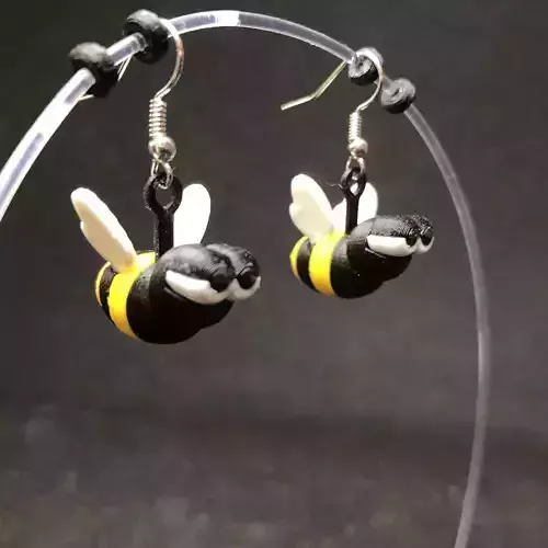 Lazy Bee Earrings and Presentation Box 3D print model