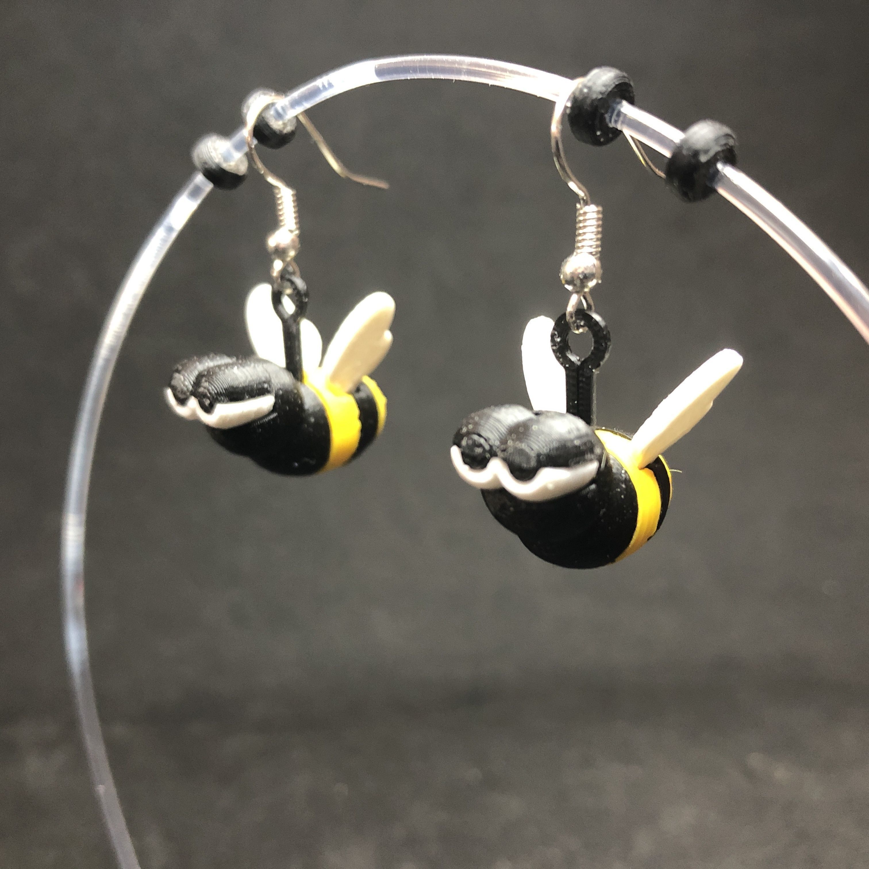 Lazy Bee Earrings and Presentation Box 3D print model_8