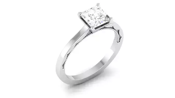 Solitaire Wedding Engagement Princess Stone Bridal Ring