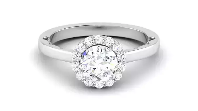 Solitaire Wedding Engagement Halo Ring Bridal Ring