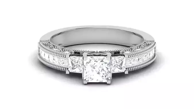 Solitaire Wedding Engagement Princess Stone Bridal Ring