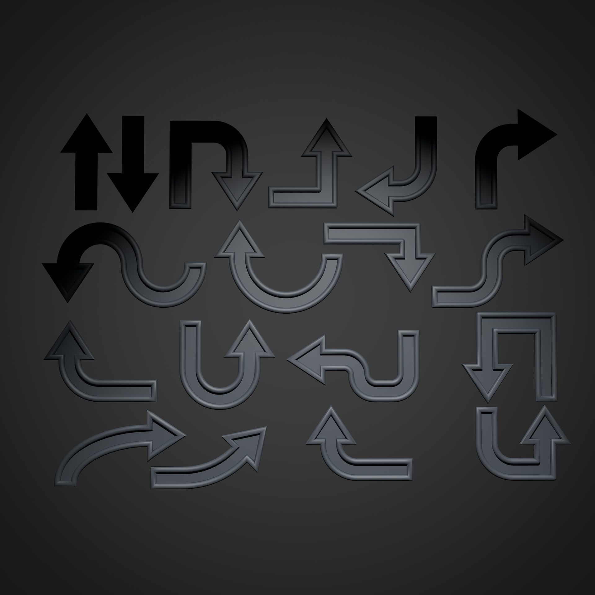 18 Neon Arrows Low Poly Sci-Fi Collection Pack Low-poly 3D model_9