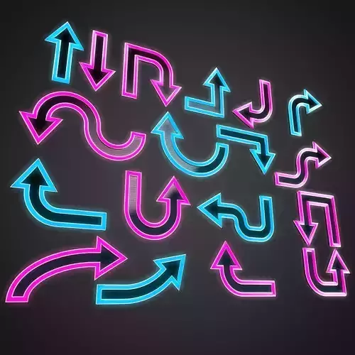 18 Neon Arrows Low Poly Sci-Fi Collection Pack 