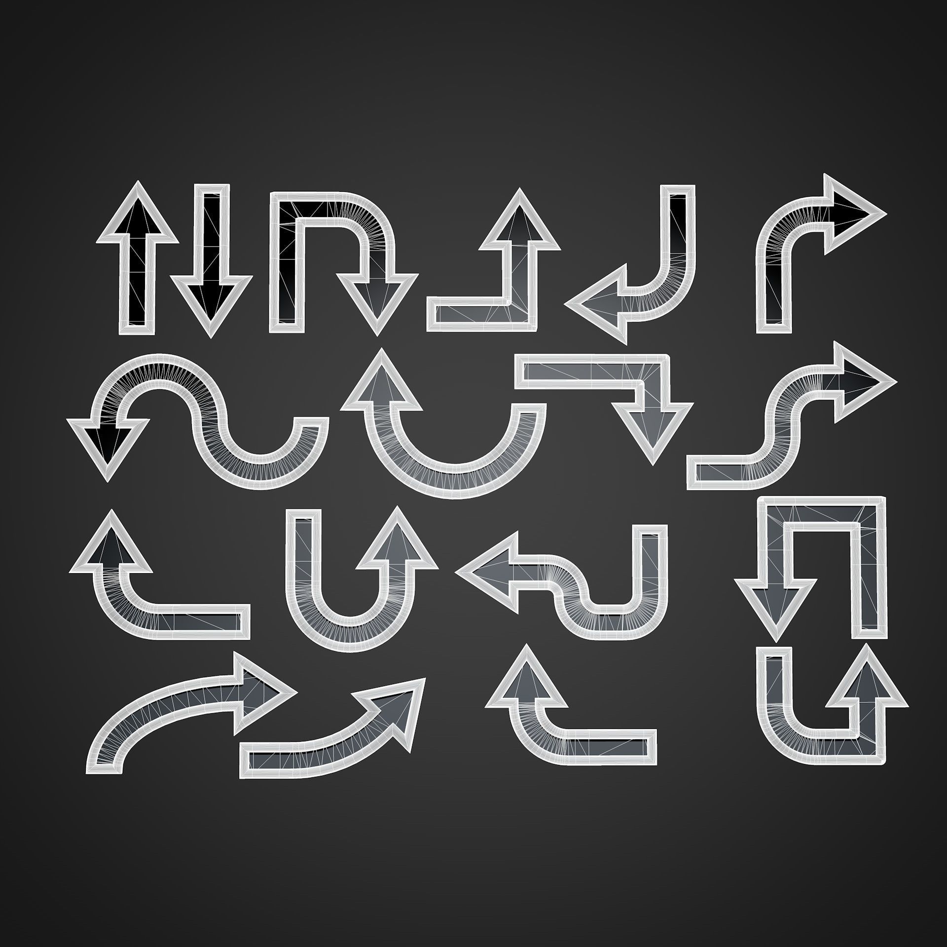 18 Neon Arrows Low Poly Sci-Fi Collection Pack Low-poly 3D model_10