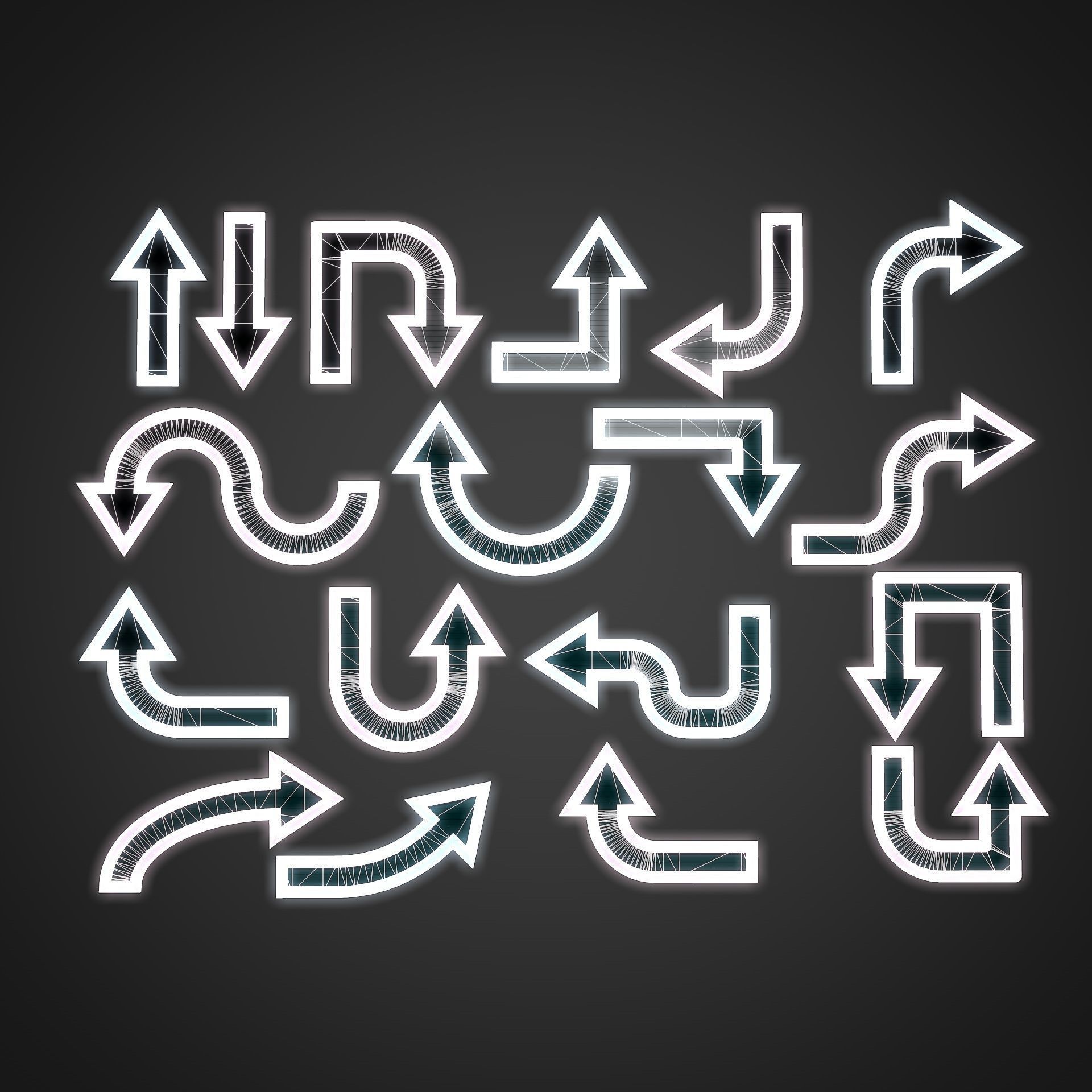 18 Neon Arrows Low Poly Sci-Fi Collection Pack Low-poly 3D model_11