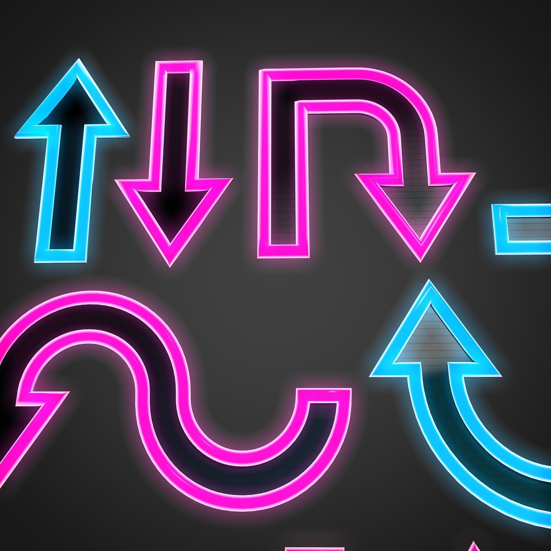 18 Neon Arrows Low Poly Sci-Fi Collection Pack Low-poly 3D model_5