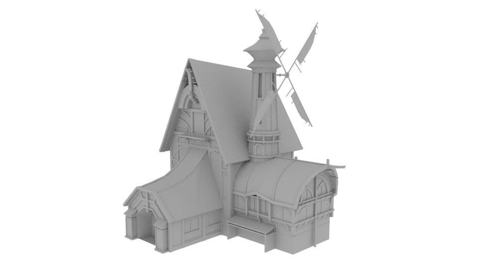 Nordic medieval house Low-poly 3D model_4
