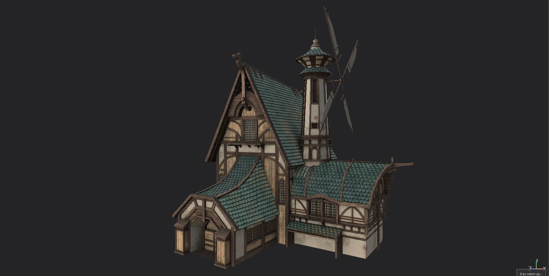Nordic medieval house Low-poly 3D model_5