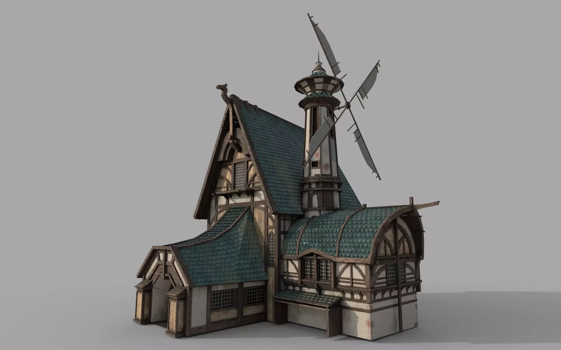 Nordic medieval house Low-poly 3D model_0