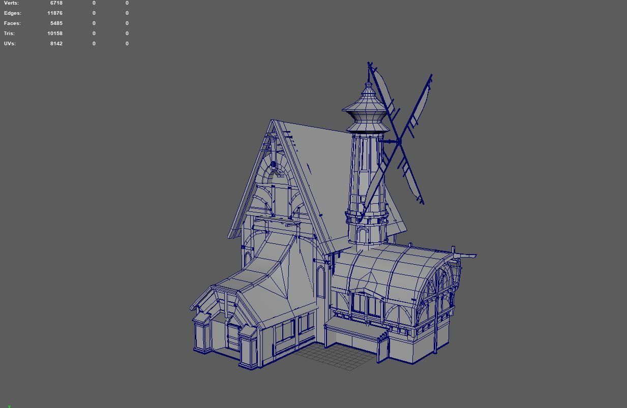 Nordic medieval house Low-poly 3D model_6
