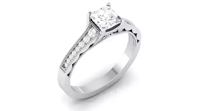 Wedding Engagement Ring Princess Bridal Ring