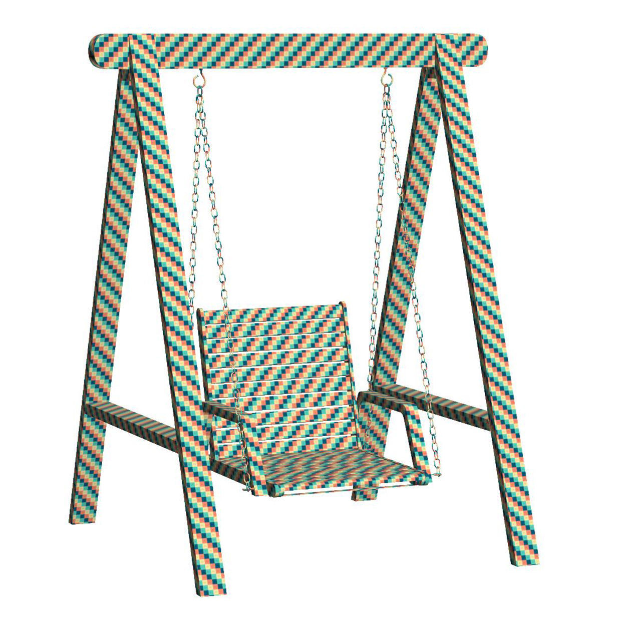 Mary wooden single garden swing MR40 by Bpoint Design 3D model_3