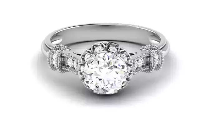 Solitaire Wedding Engagement Ring  Bridal Ring