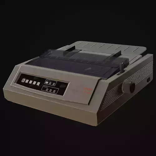 Old printer from 90s okidata Low-poly 3D model