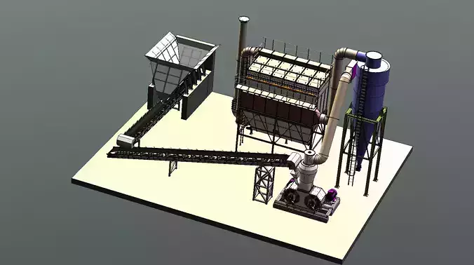 CALCITE FACILITY 0-160 MICRON 40 TONS -hour COMPLETE PROJECT 3D model
