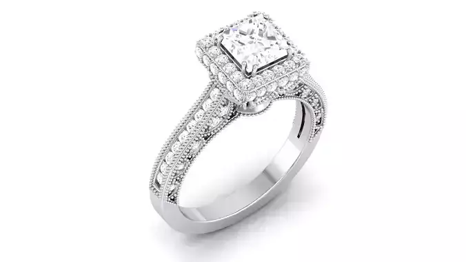 Solitaire Wedding Engagement Princess  Bridal Ring