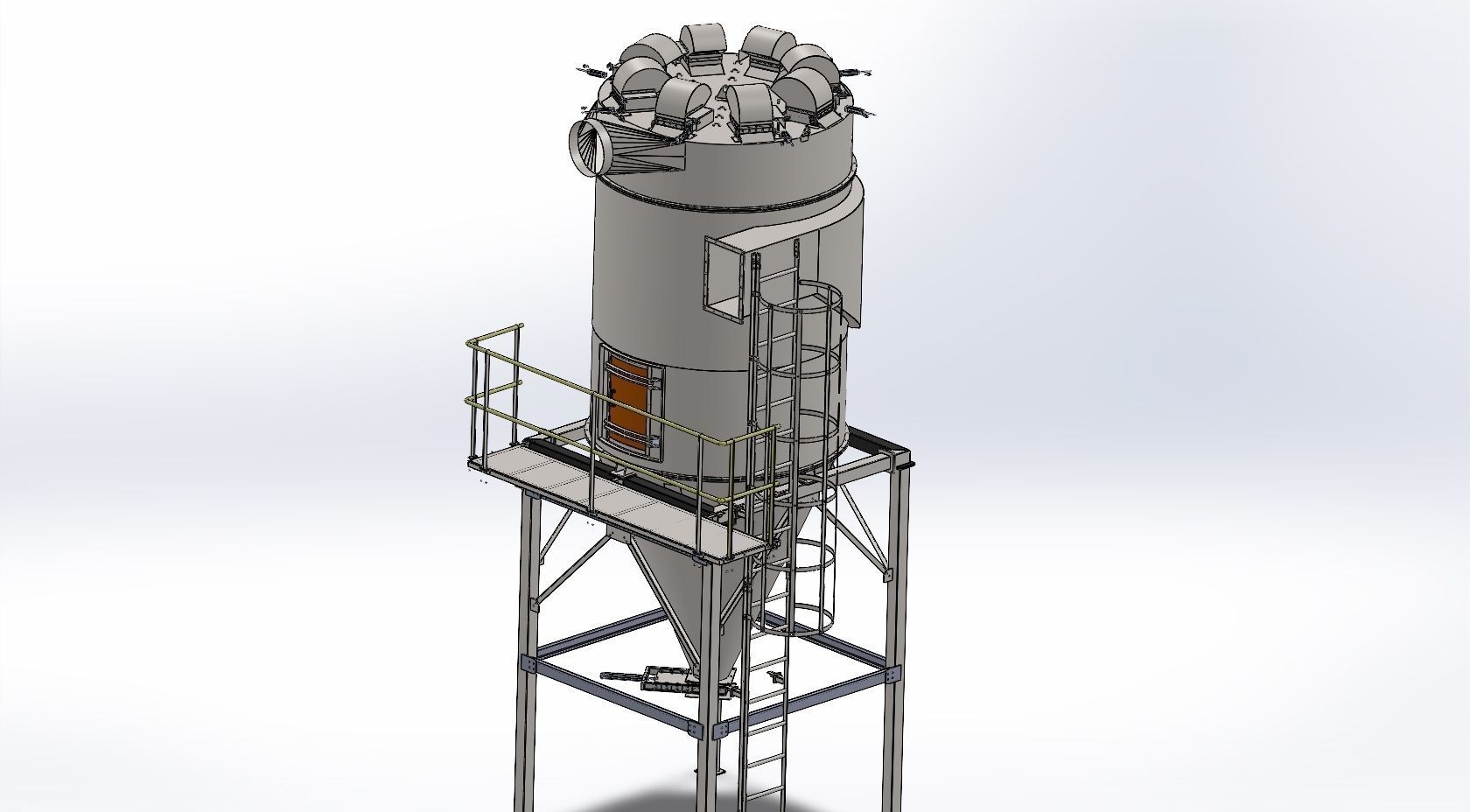 reverse air filter 7500m3 capacity 3D model_12