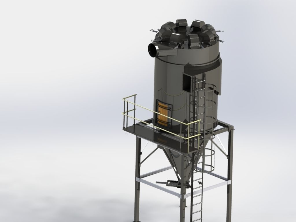 reverse air filter 7500m3 capacity 3D model_9