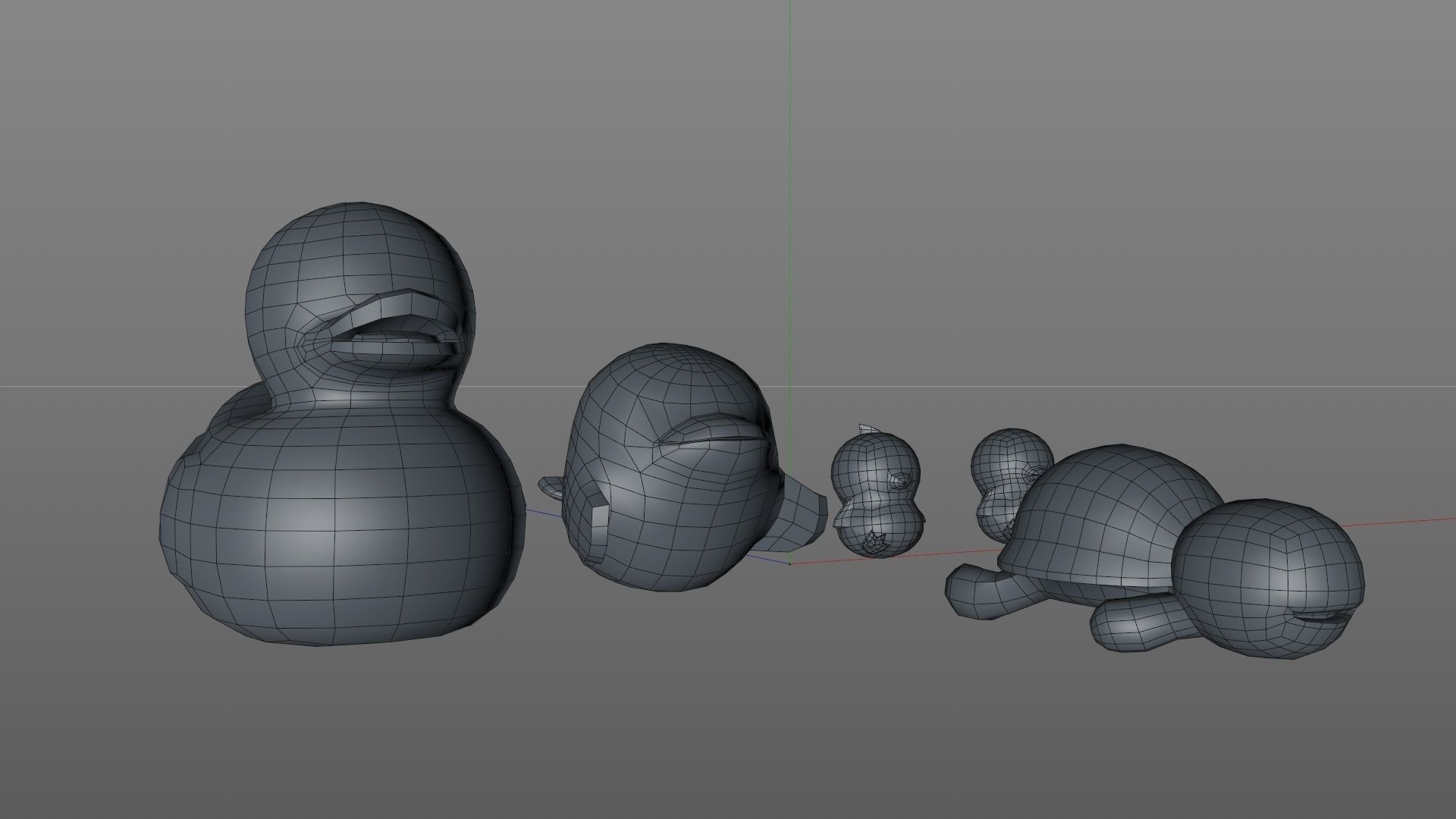 Bath toys Low-poly 3D model_1