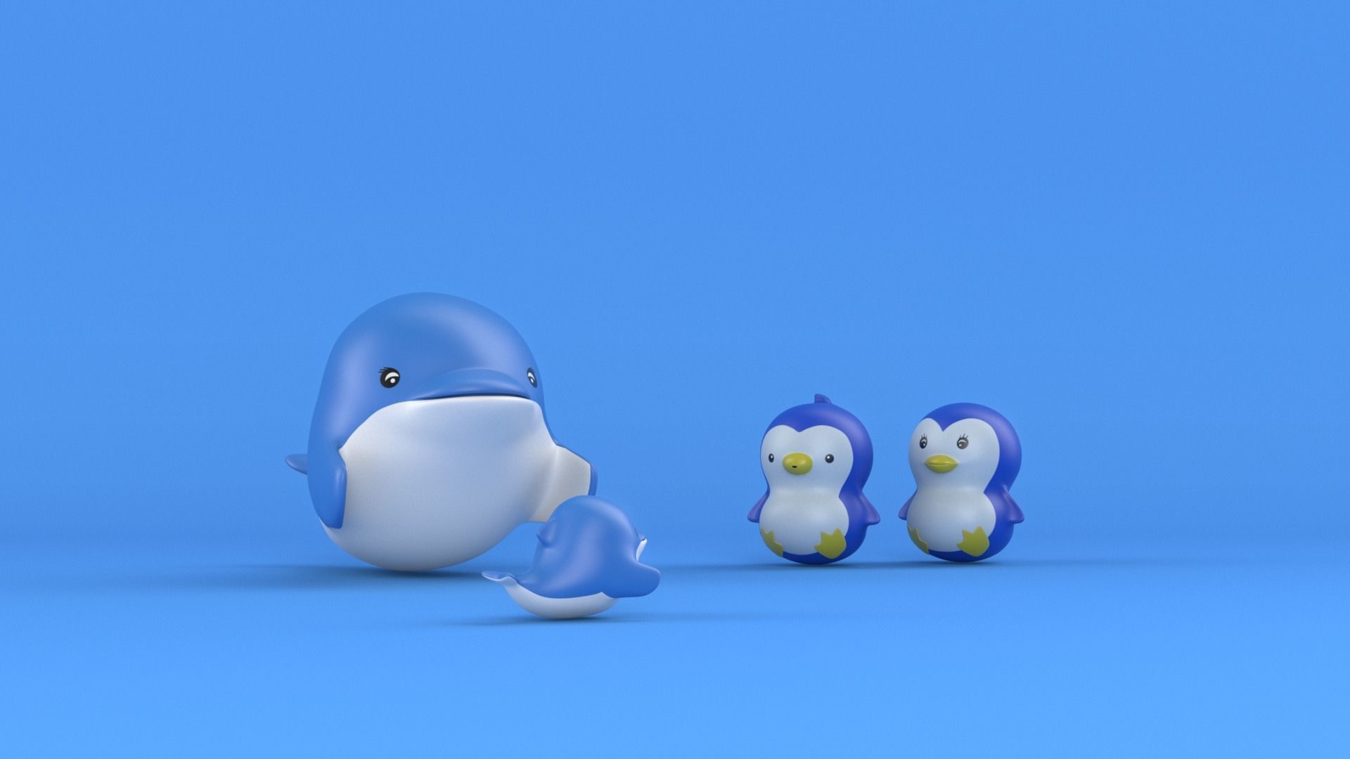 Bath toys Low-poly 3D model_4