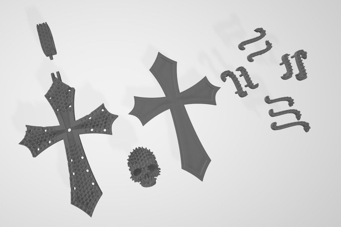 Latest Cross Design with skull in middle 3D print model_7