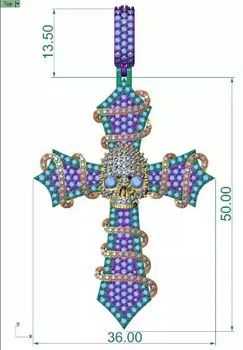 Latest Cross Design with skull in middle