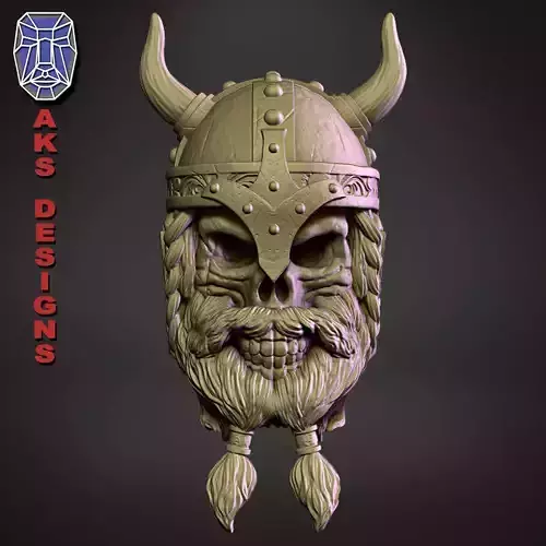 Ancient viking warrior skull v1 Bas relief for wall decoration 3D print model Ancient viking warrior skull v1 Bas relief for wall decoration 3D print model