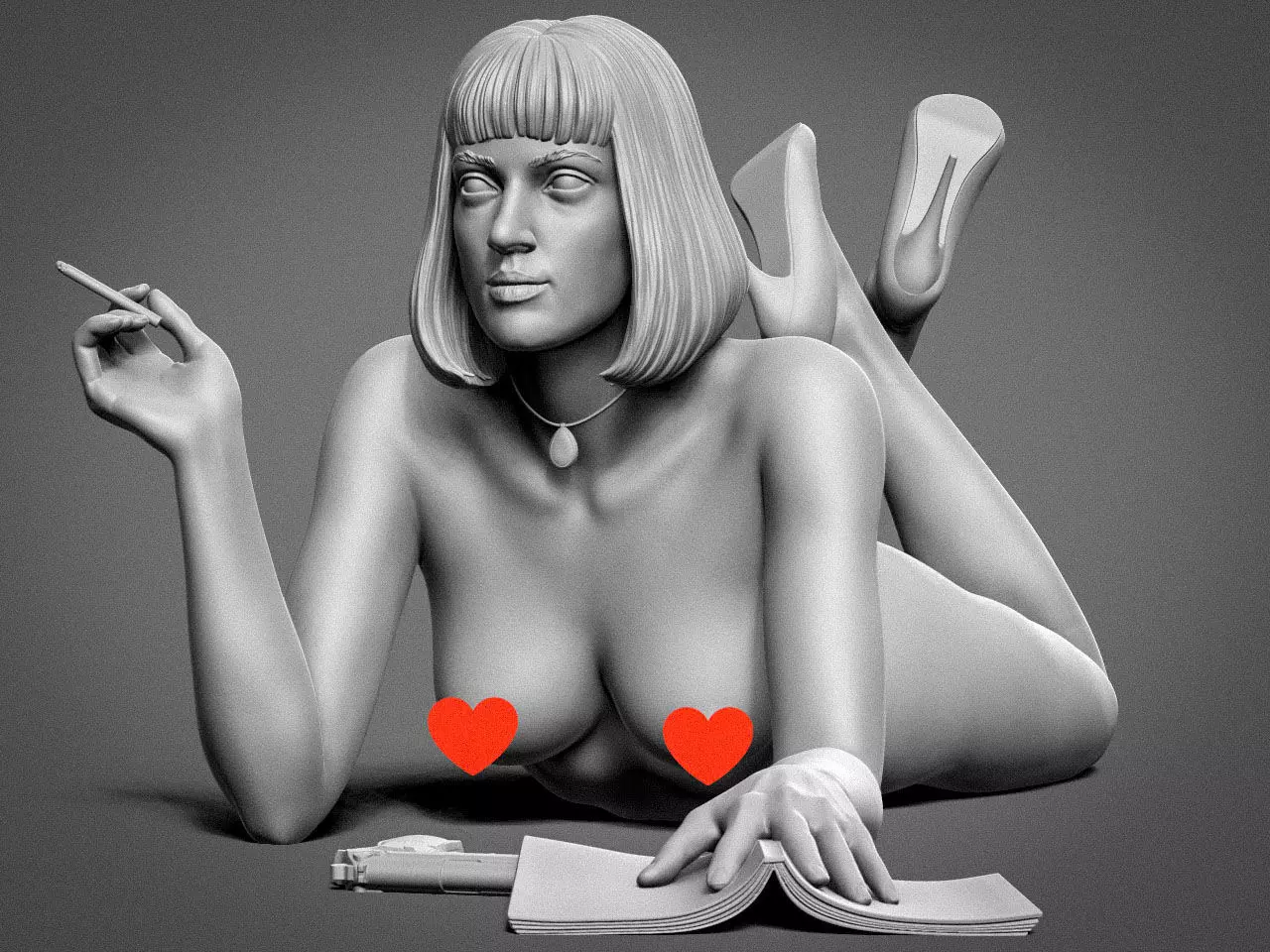 Mia Wallace NSFW 3D print model_0
