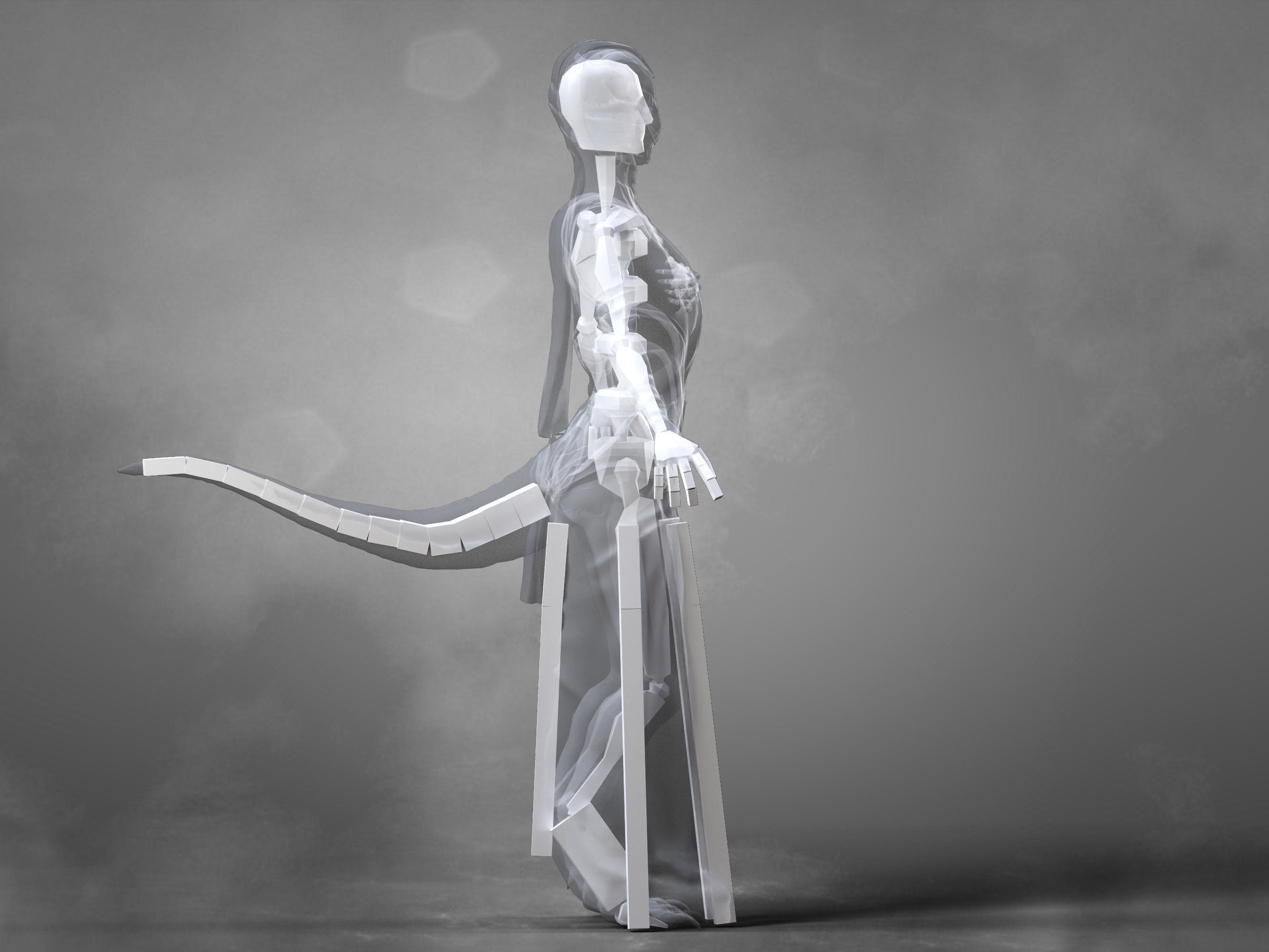 Reptilian Queen  Low-poly 3D model_7