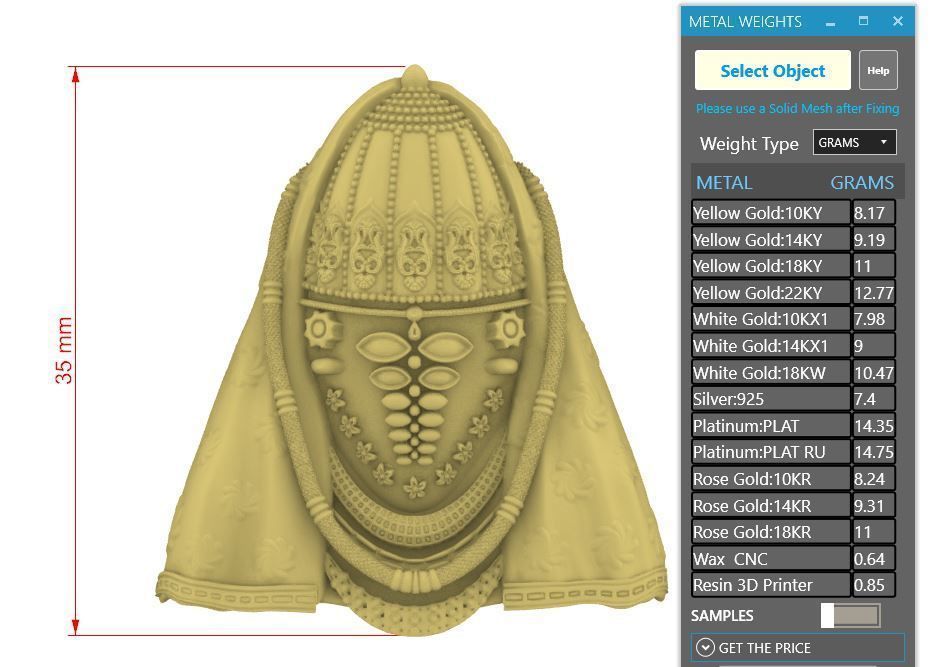 MAA ASHAPURA PENDANT RELIEF 3D print model_1