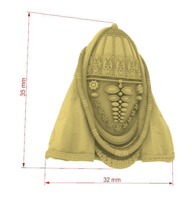 MAA ASHAPURA PENDANT RELIEF 3D print model_2