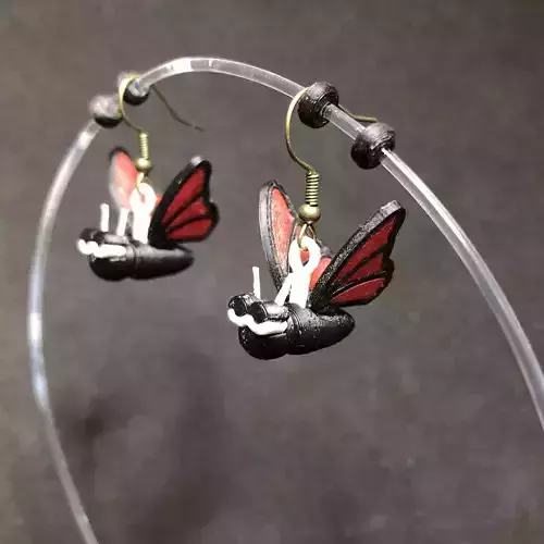 Lazy Butterfly Earrings Free 3D print model