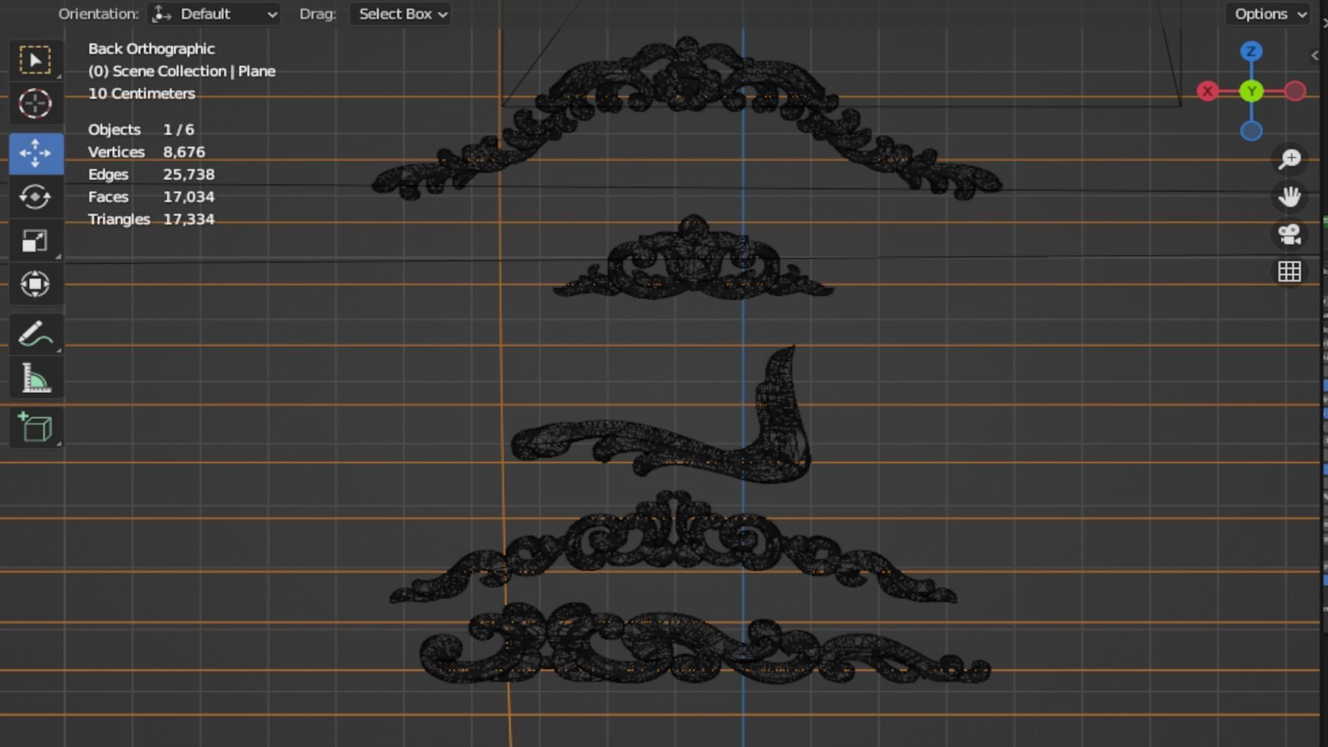 Classic decor ornament 193 3D model_6