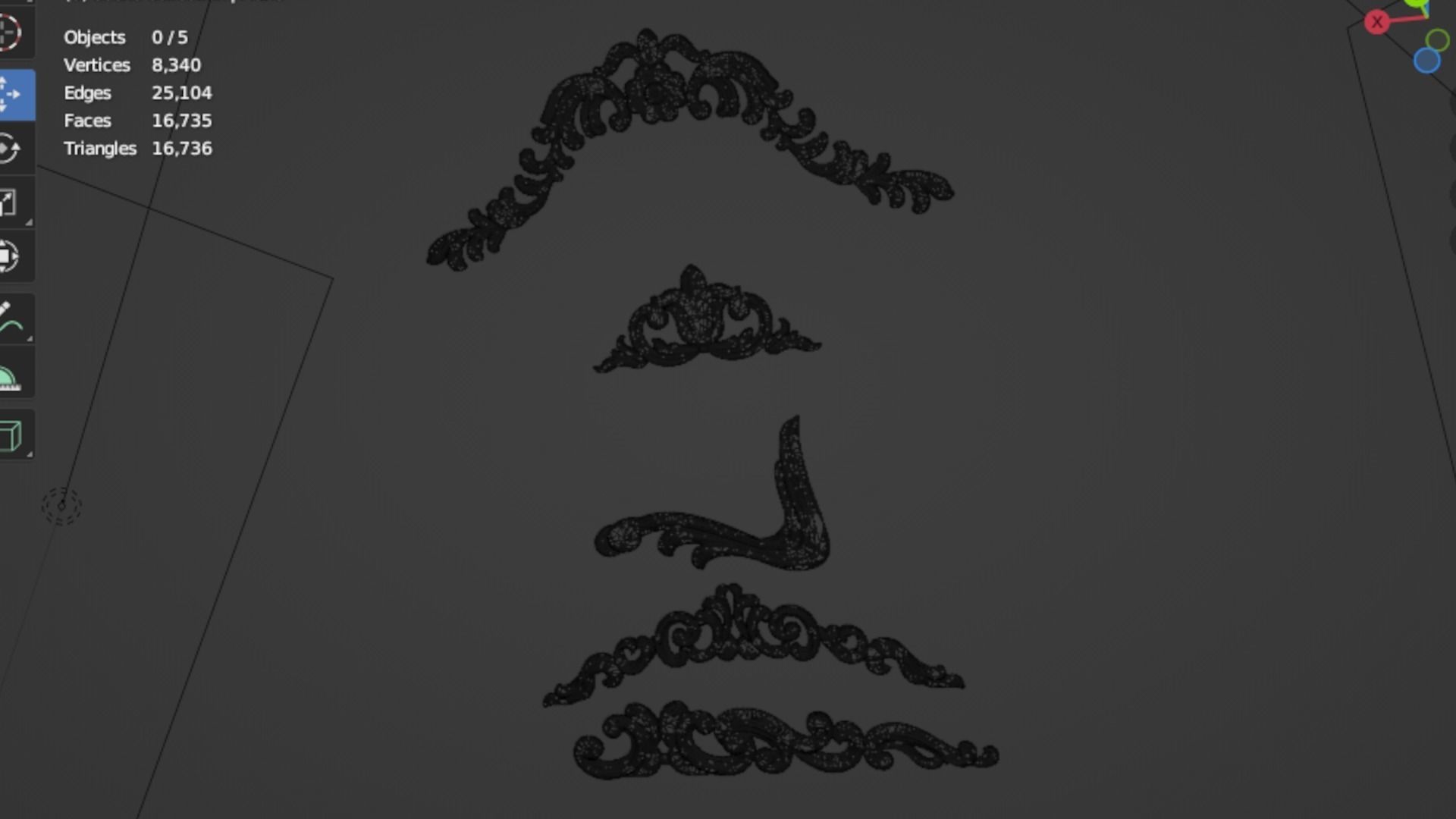 Classic decor ornament 193 3D model_8