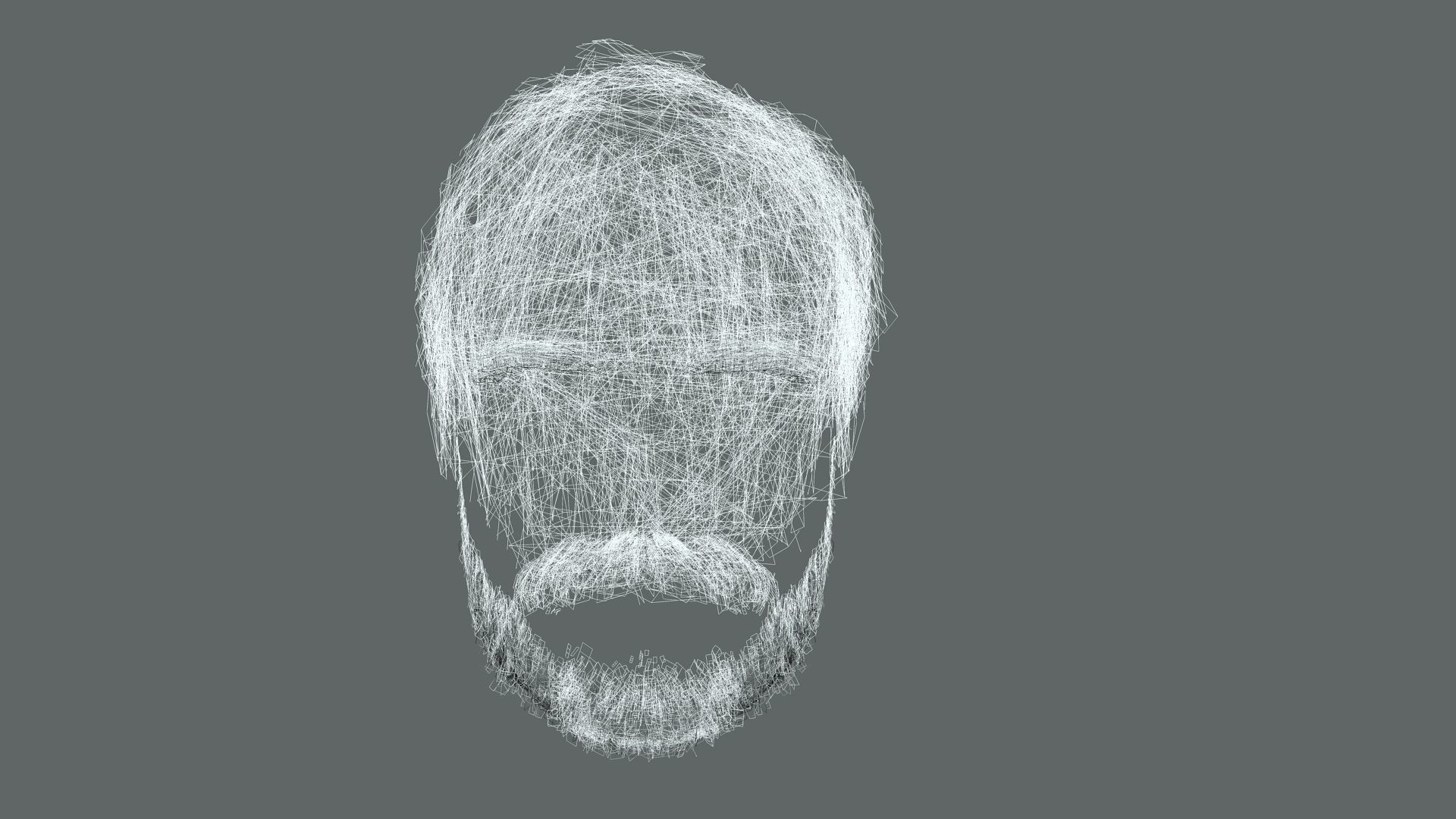 Realistic Hair Beard brows mustache p5 Low-poly 3D model_16