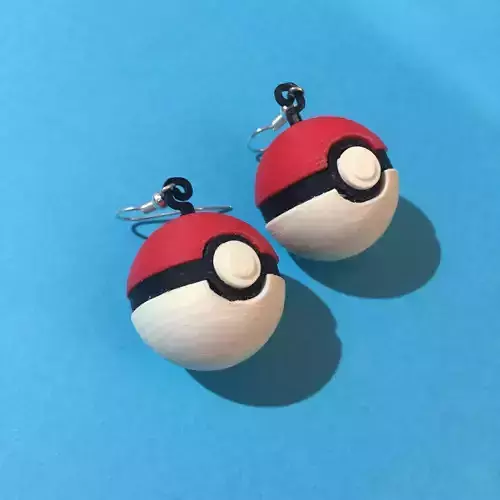 Pokeball Earrings 3D print model