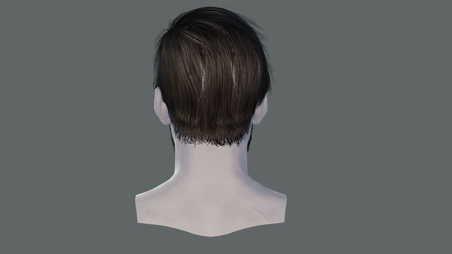 Realistic Hair Beard brows mustache p6 Low-poly 3D model_6