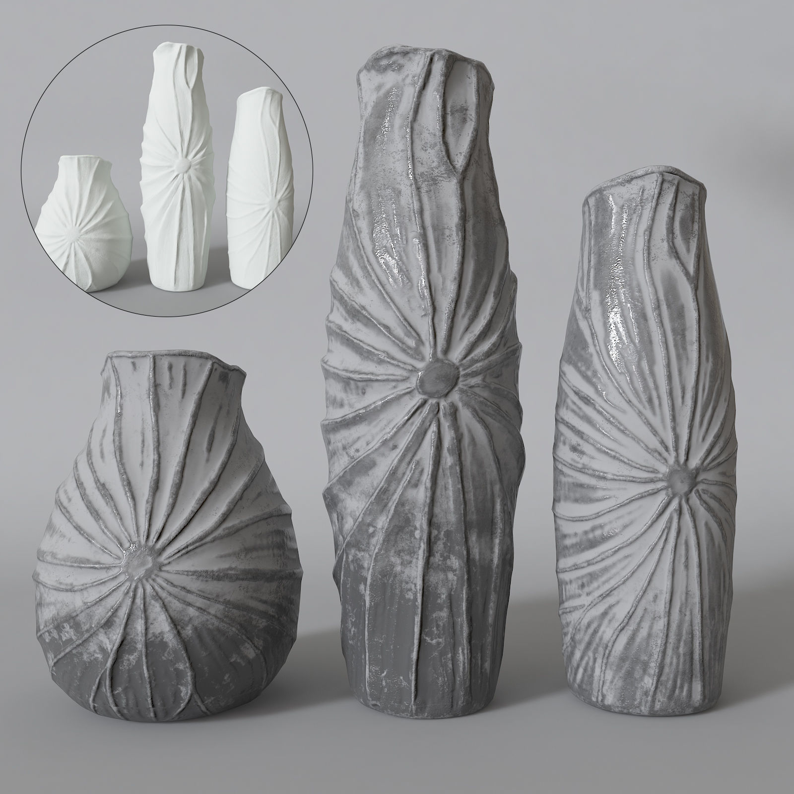 Vase-01 head with hole in it Low-poly 3D model_1