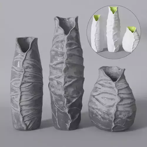 Vase-01 head with hole in it Low-poly 3D model