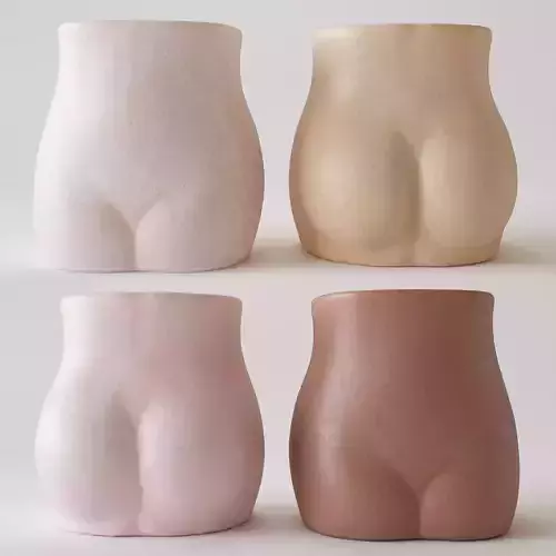 Vase-04 female nipple Low-poly 3D model