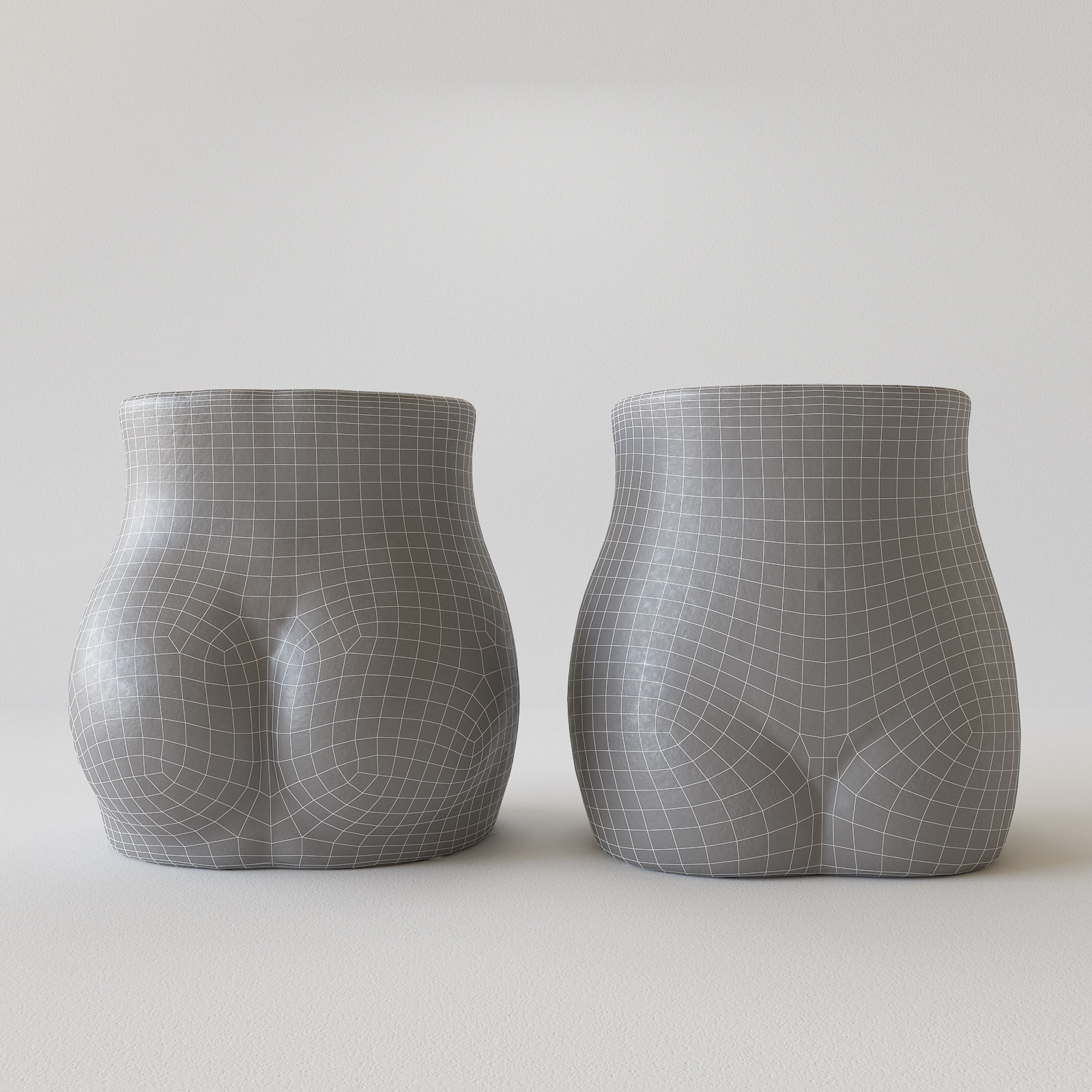 Vase-04 female nipple Low-poly 3D model_3