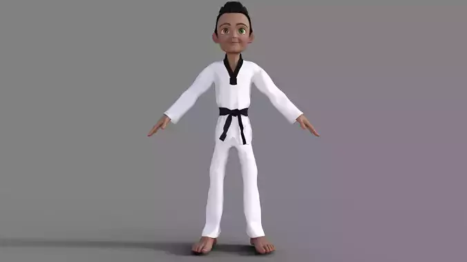 3D Cartoon Karate Boy