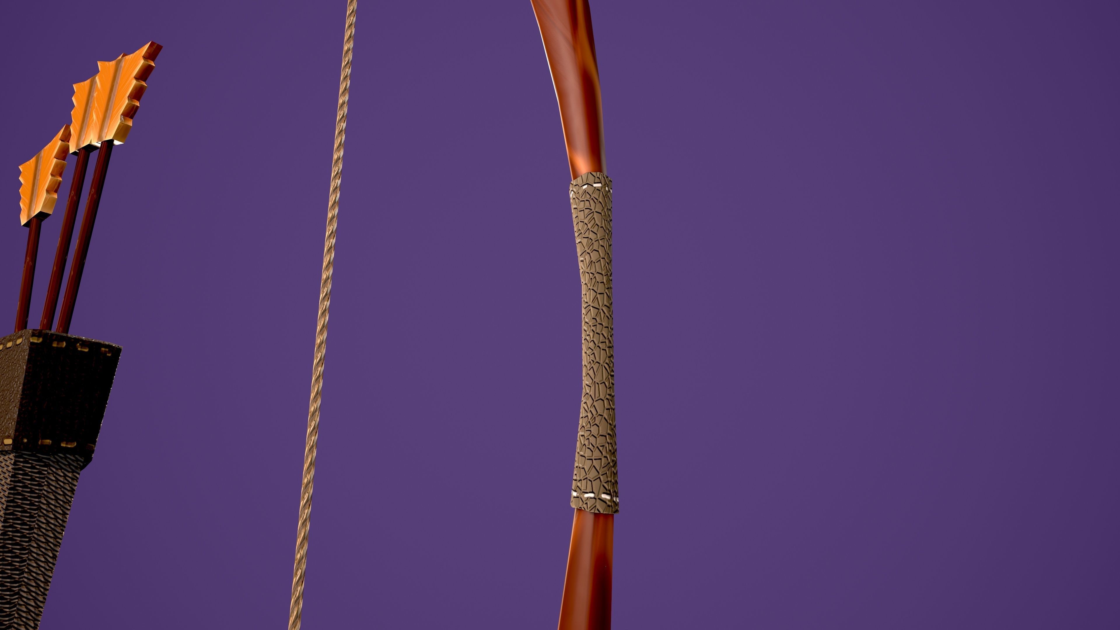 Archer african man with bow and arrow Low-poly 3D model_13