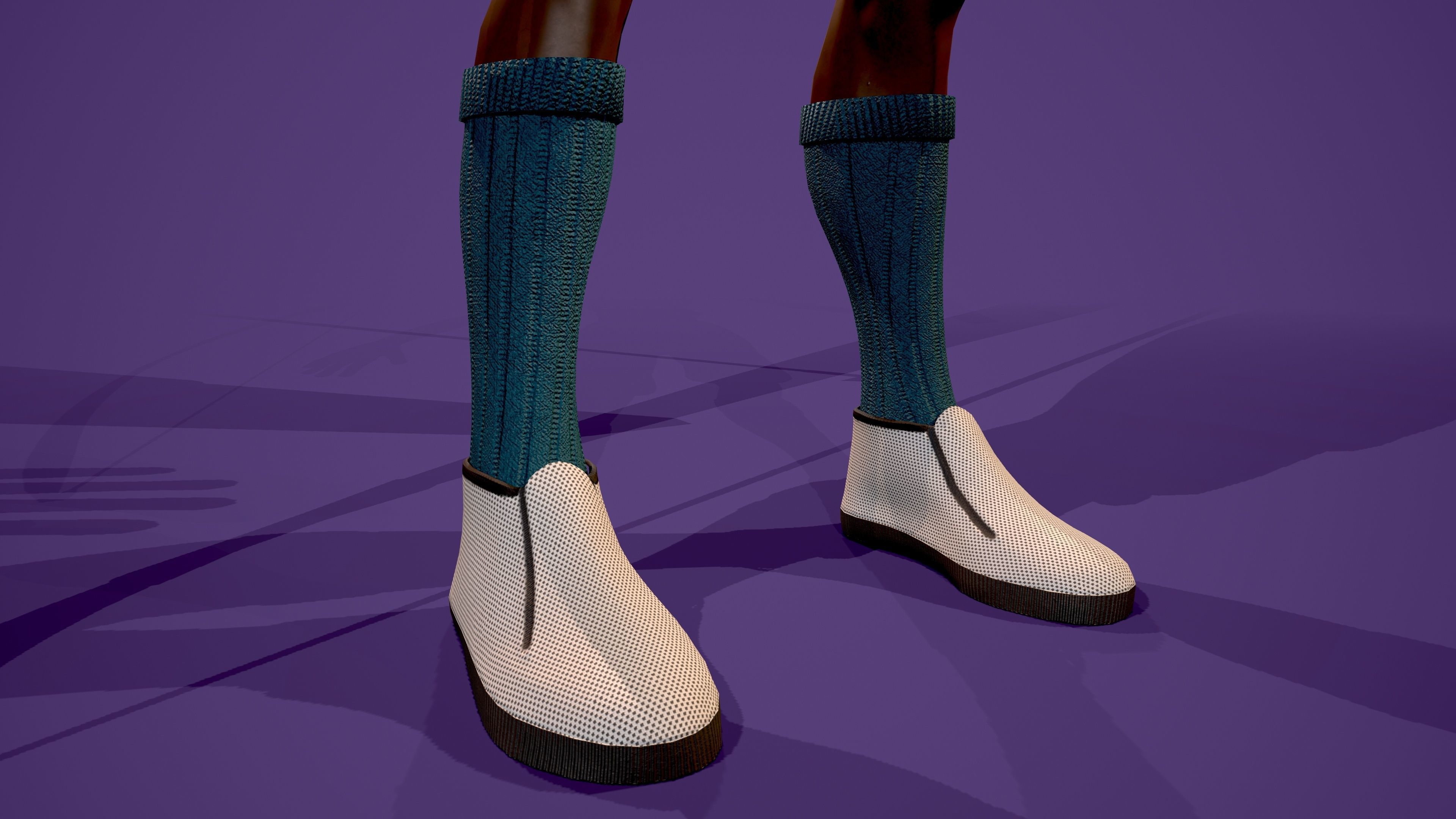 Archer african man with bow and arrow Low-poly 3D model_9