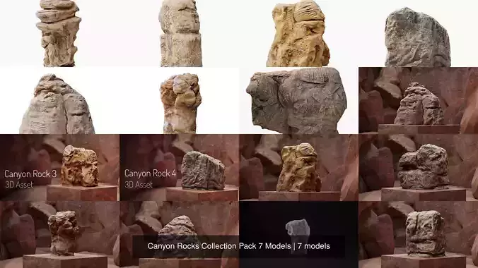 Canyon Rocks Collection Pack 7 Models
