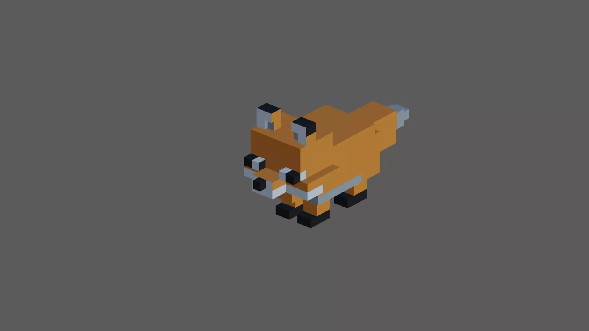 fox lowpoly pixel animal Free 3D model