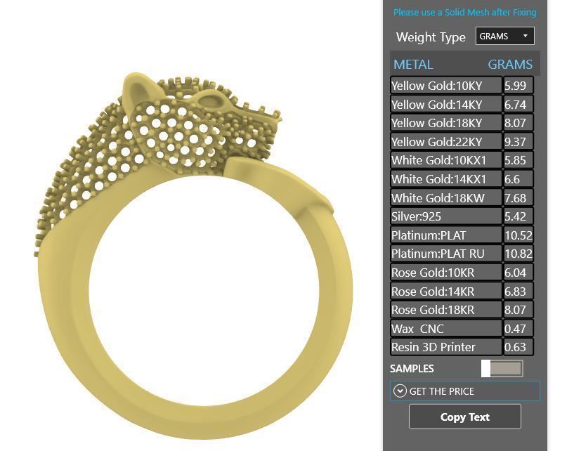 LIGHTWEIGHT PANTHER RING  3D print model_2
